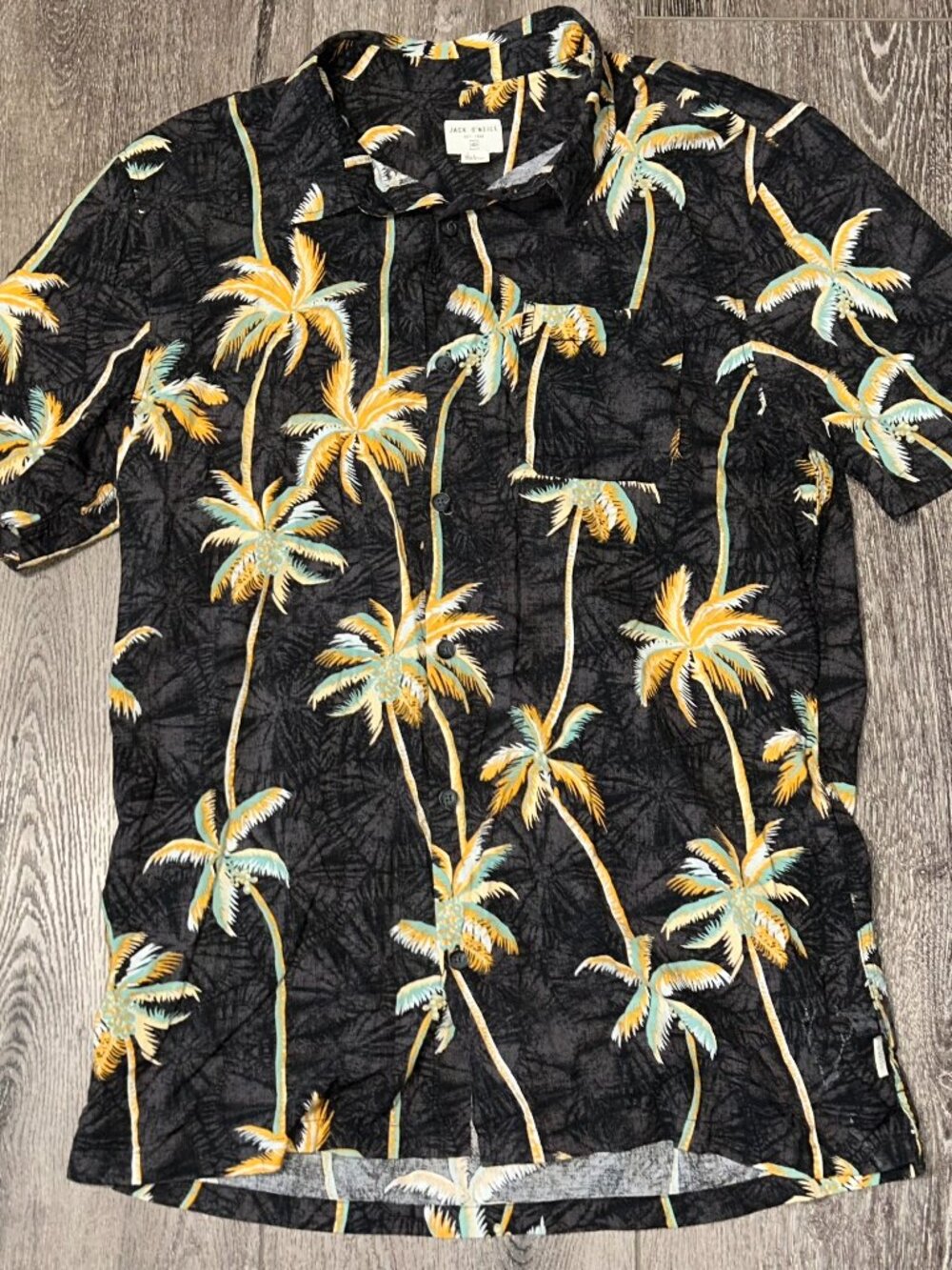 Jack O'Neill Palm Grove Hawaiian Print Men's Size L Button-up Short Sleeve Shirt